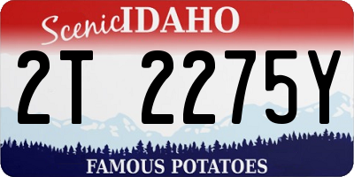 ID license plate 2T2275Y