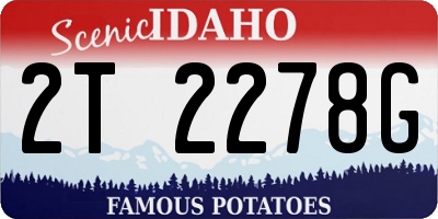ID license plate 2T2278G