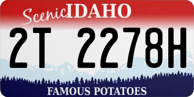 ID license plate 2T2278H