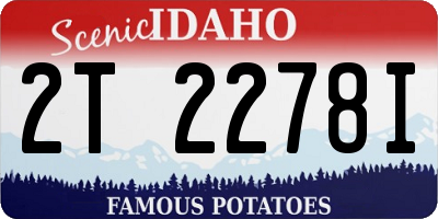 ID license plate 2T2278I