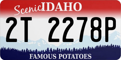ID license plate 2T2278P