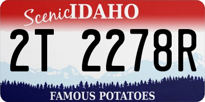 ID license plate 2T2278R