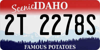 ID license plate 2T2278S