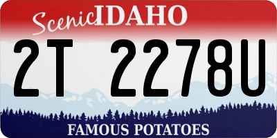 ID license plate 2T2278U
