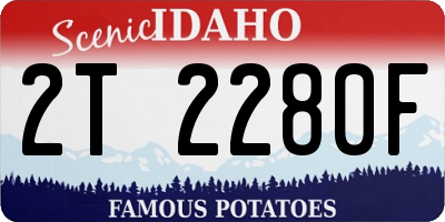 ID license plate 2T2280F