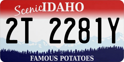 ID license plate 2T2281Y