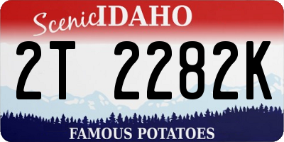 ID license plate 2T2282K