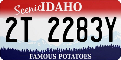 ID license plate 2T2283Y