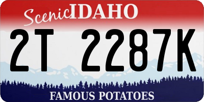 ID license plate 2T2287K