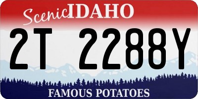 ID license plate 2T2288Y
