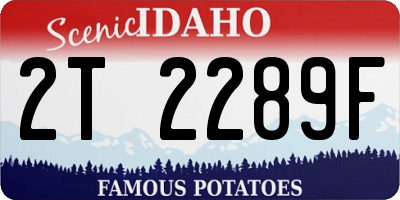 ID license plate 2T2289F