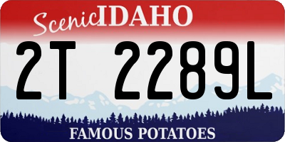ID license plate 2T2289L