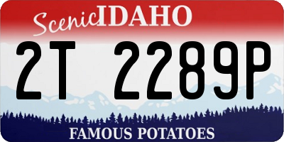 ID license plate 2T2289P
