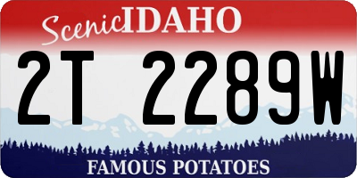 ID license plate 2T2289W