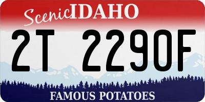 ID license plate 2T2290F
