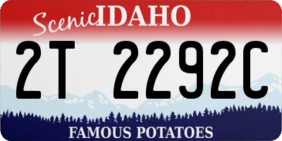 ID license plate 2T2292C