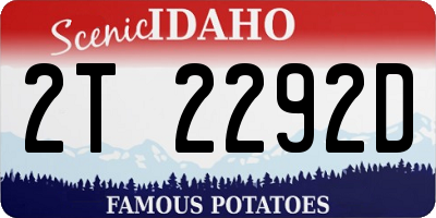 ID license plate 2T2292D