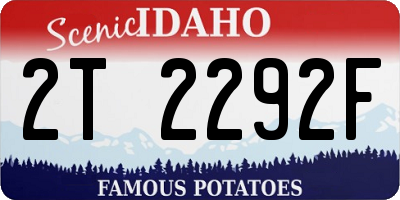 ID license plate 2T2292F