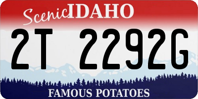ID license plate 2T2292G