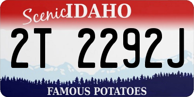 ID license plate 2T2292J