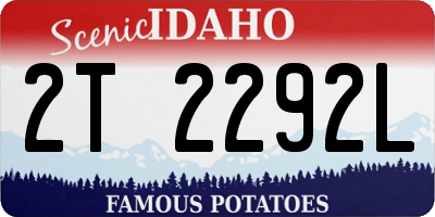 ID license plate 2T2292L