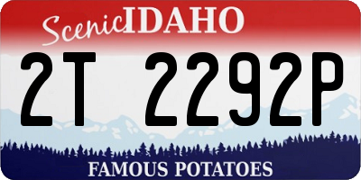 ID license plate 2T2292P