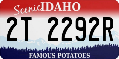ID license plate 2T2292R