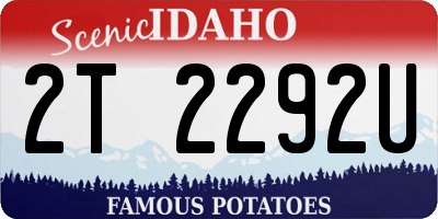 ID license plate 2T2292U
