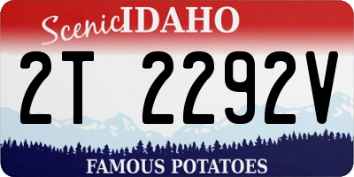 ID license plate 2T2292V