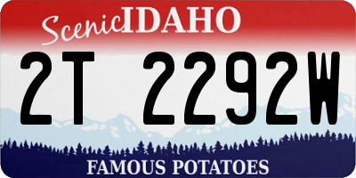 ID license plate 2T2292W
