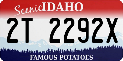 ID license plate 2T2292X