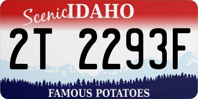 ID license plate 2T2293F