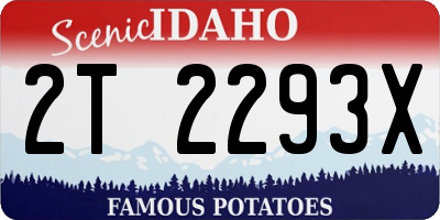 ID license plate 2T2293X