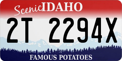 ID license plate 2T2294X