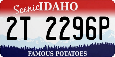 ID license plate 2T2296P