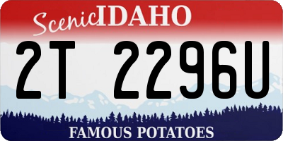 ID license plate 2T2296U