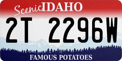 ID license plate 2T2296W