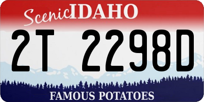 ID license plate 2T2298D