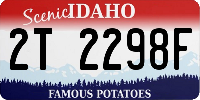 ID license plate 2T2298F