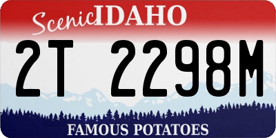 ID license plate 2T2298M
