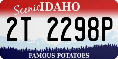 ID license plate 2T2298P