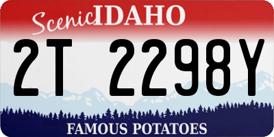 ID license plate 2T2298Y