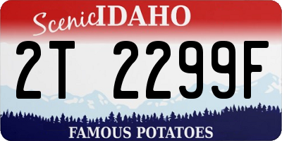 ID license plate 2T2299F