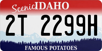 ID license plate 2T2299H