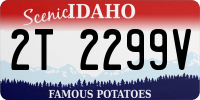 ID license plate 2T2299V