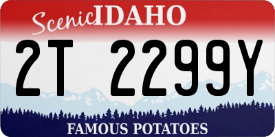ID license plate 2T2299Y