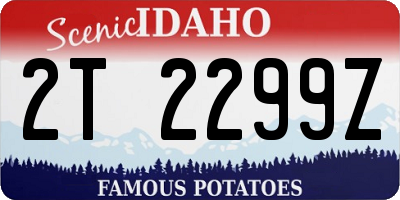 ID license plate 2T2299Z