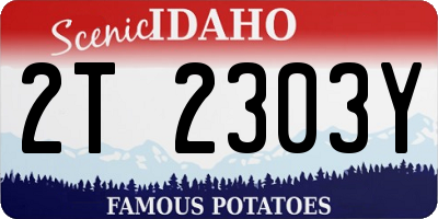 ID license plate 2T2303Y