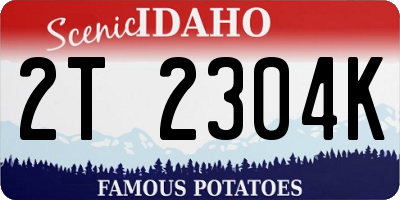 ID license plate 2T2304K