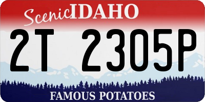 ID license plate 2T2305P